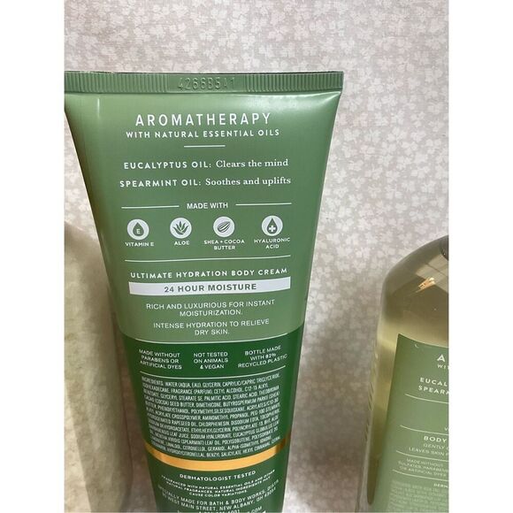 Bath and Body Works STRESS RELIEF EUCALYPTUS & SPEARMINT Aromatherapy 4 pc Set - Picture 3 of 6